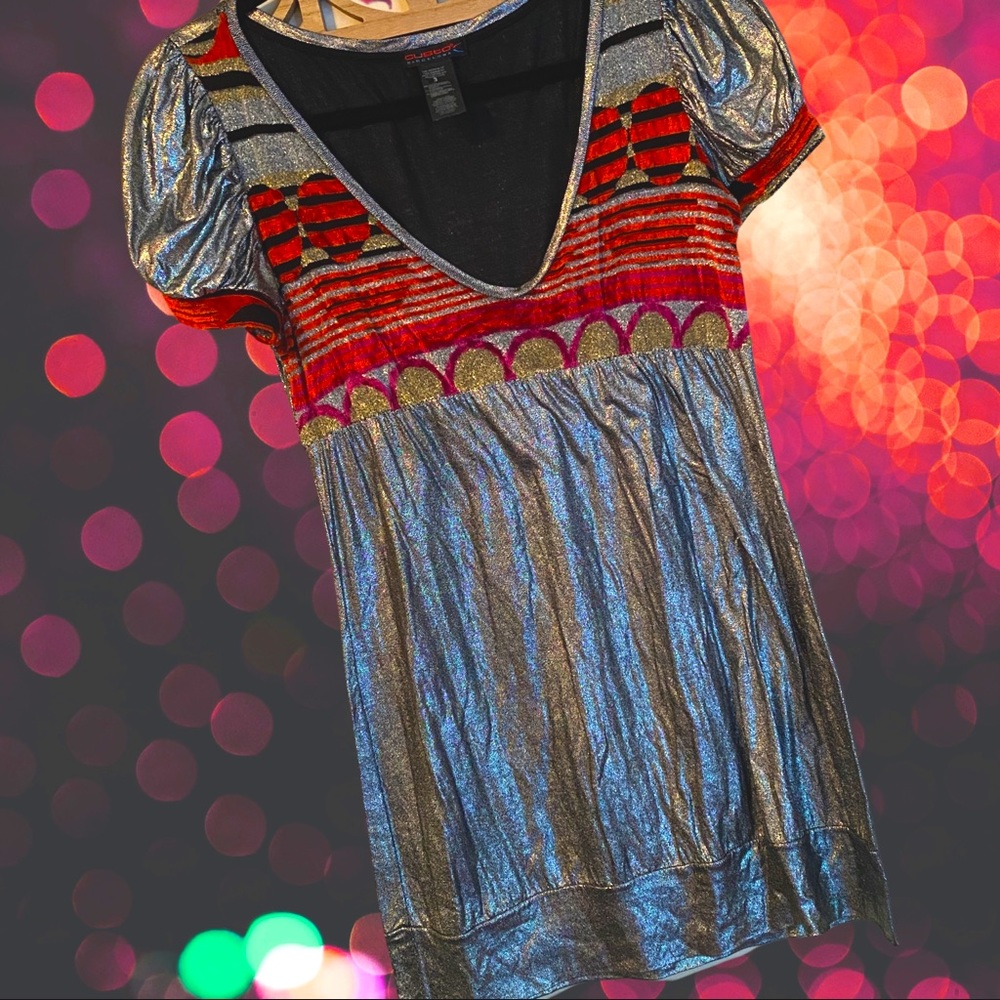 Custo Barcelona Metallic and Velvet Top